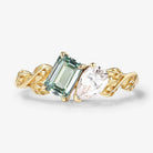 Nature Inspired Leaf 2-Stone Toi et Moi Engagement Ring