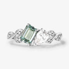 Nature Inspired Leaf 2-Stone Toi et Moi Engagement Ring