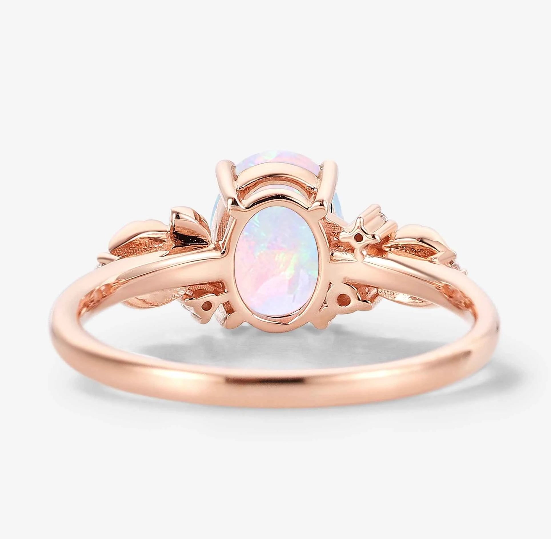 Nature-Inspired Elegance Oval Cut Opal Engagement Ring