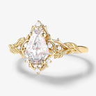 Nature-Inspired Coffin Cut Moissanite Thorn & Leaf Engagement Ring