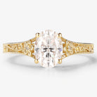 Vintage Victorian Oval Cut Moissanite Flora Engagement Ring - Lahela Jewelry