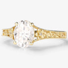 Vintage Oval Cut Moissanite Engagement Ring With Flower (Copy)