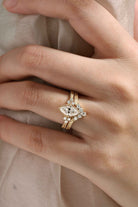 Marquise Cut 3ct Moissanite Vintage Victorian Style Ring Sets 2pcs
