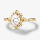 Vintage Ocean-Inspired Oval Cut Moissanite Mermaid Tail & Shell Engagement Ring