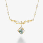 Nature Inspired Pear Cut Leafy Moss Agate Necklace
