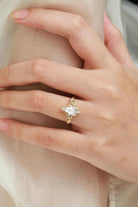 Nature-Inspired Coffin Cut Moissanite Thorn & Leaf Engagement Ring