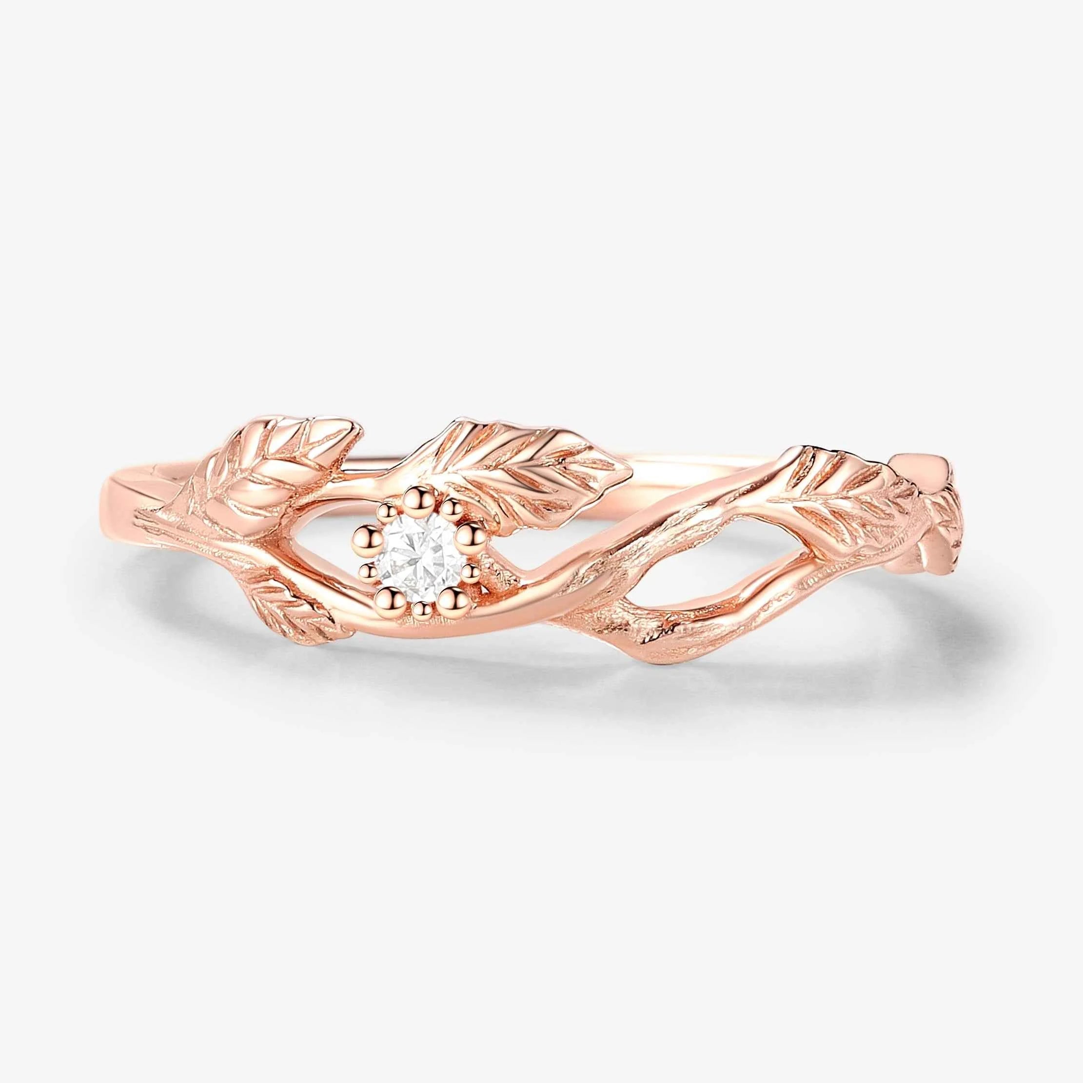 Leaf Wrap Straight Wedding Band
