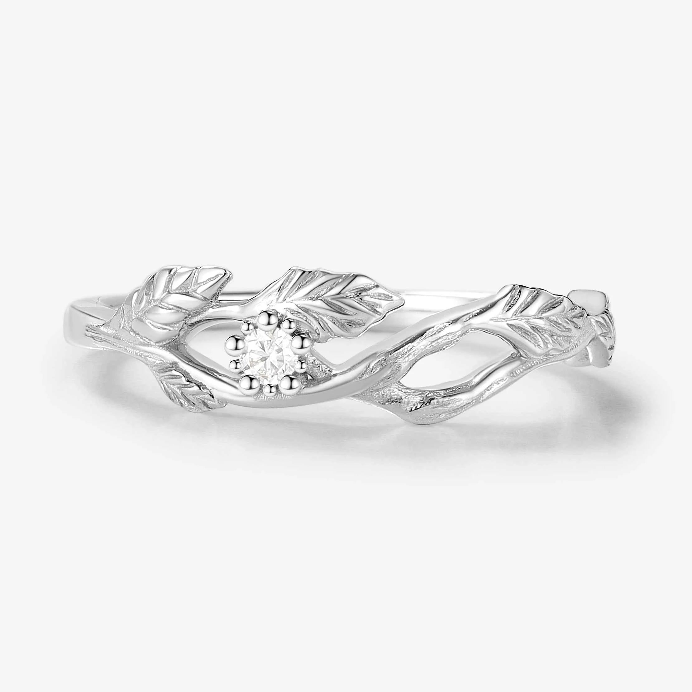 Leaf Wrap Straight Wedding Band