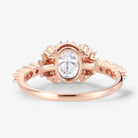 Maple Leaf Design Oval-Cut Moissanite Pavé Engagement Ring