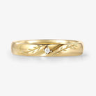 Nature-Inspired Ring Leaf and Moissanite Men's Wedding Band