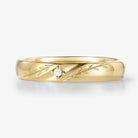 Nature-Inspired Ring Leaf and Moissanite Men's Wedding Band