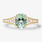 Vintage Bezel Oval Cut Sapphire Pavé Engagement Ring