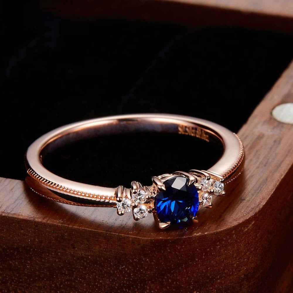 Vintage 0.5ct Lab Sapphire Oval Cut Engagement Ring With With Men's Wedding Band
