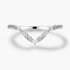 Vintage Nature Inspired Lab Diamond Curved Wedding Band - Vivienne For Jake