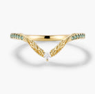 Vintage Nature Inspired Lab Diamond Curved Wedding Band - Vivienne For Jake