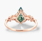 Nature Inspired Thorn Design Kite Cut Moss Agate Engagement Ring - Briar