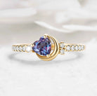 Moon Inspired Heart Cut Alexandrite Engagement Ring - Celestia