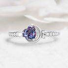 Moon Inspired Heart Cut Alexandrite Engagement Ring - Celestia