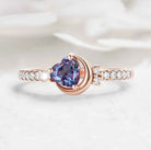 Moon Inspired Heart Cut Alexandrite Engagement Ring - Celestia
