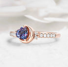 Moon Inspired Heart Cut Alexandrite Engagement Ring - Celestia