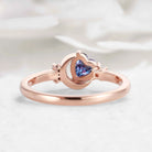 Moon Inspired Heart Cut Alexandrite Engagement Ring - Celestia