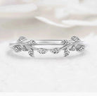 Nature-Inspired Leaf Straight Wedding Band