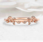 Nature-Inspired Leaf Straight Wedding Band