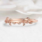 Nature-Inspired Leaf Straight Wedding Band