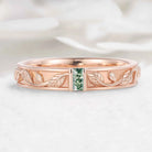 Nature-Inspired Leaf Moss Agate Men’s Wedding Band - Cedar