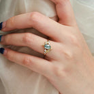 Nature-Inspired Leaf Custom Oval Cut Moss Agate Engagement Ring - Elaris