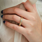 Nature-Inspired Leaf Moss Agate Men’s Wedding Band - Cedar