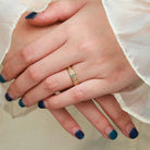 Nature-Inspired Leaf Moss Agate Men’s Wedding Band - Cedar