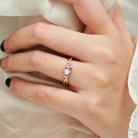 Intertwined Hearts Ring – Double Heart Stone Crossover Band Custom Love Ring