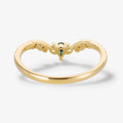 Pear Cut Natural Teal Sapphire & Moissanite Curved Wedding Band
