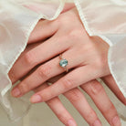 Nature-Inspired Leaf Oval Cut Moss Agate Engagement Ring