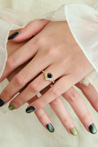 Bat Wing Inspired Black Onyx Heart Cut Ring