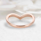 Milgrain Beaded Edge V-Shaped Moissanite Wedding Band