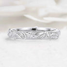 Nature Inspired Leaf Engraved Women’s Wedding Band