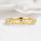 Nature Inspired Leaf Engraved Women’s Wedding Band