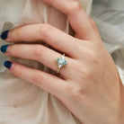 Romantic Nature-Inspired Marquise Moss Agate Engagement Ring