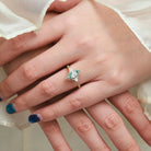 Romantic Nature-Inspired Marquise Moss Agate Engagement Ring