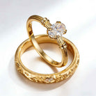 0.50ct Lab Grown Diamond Oval Cut Engagement Ring With Men's Band