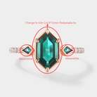 Custom Kite Cut Lab Padparadscha Engagement Ring with Alexandrite Accent Stone For Lauren Maddox