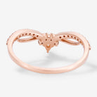Rose gold wedding band, vintage engagement ring design, with moissanite accents, bridal set, stacking ring.
