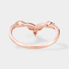 Rose gold moissanite & moss agate wedding band, leaf-inspired design, vintage style, bridal ring set. Shop now!