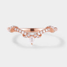Rose gold moissanite twisted wedding band, vintage engagement ring, bridal set