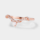 Rose gold moissanite twisted stacking wedding band, vintage design, bridal ring set