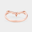 Rose gold moissanite wedding band, vintage design, bridal ring, bridal set.