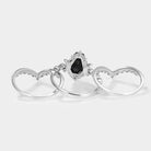 Unique Black Onyx Engagement Ring Set