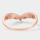 Rose gold chevron wedding band ring set, opal and moissanite accents